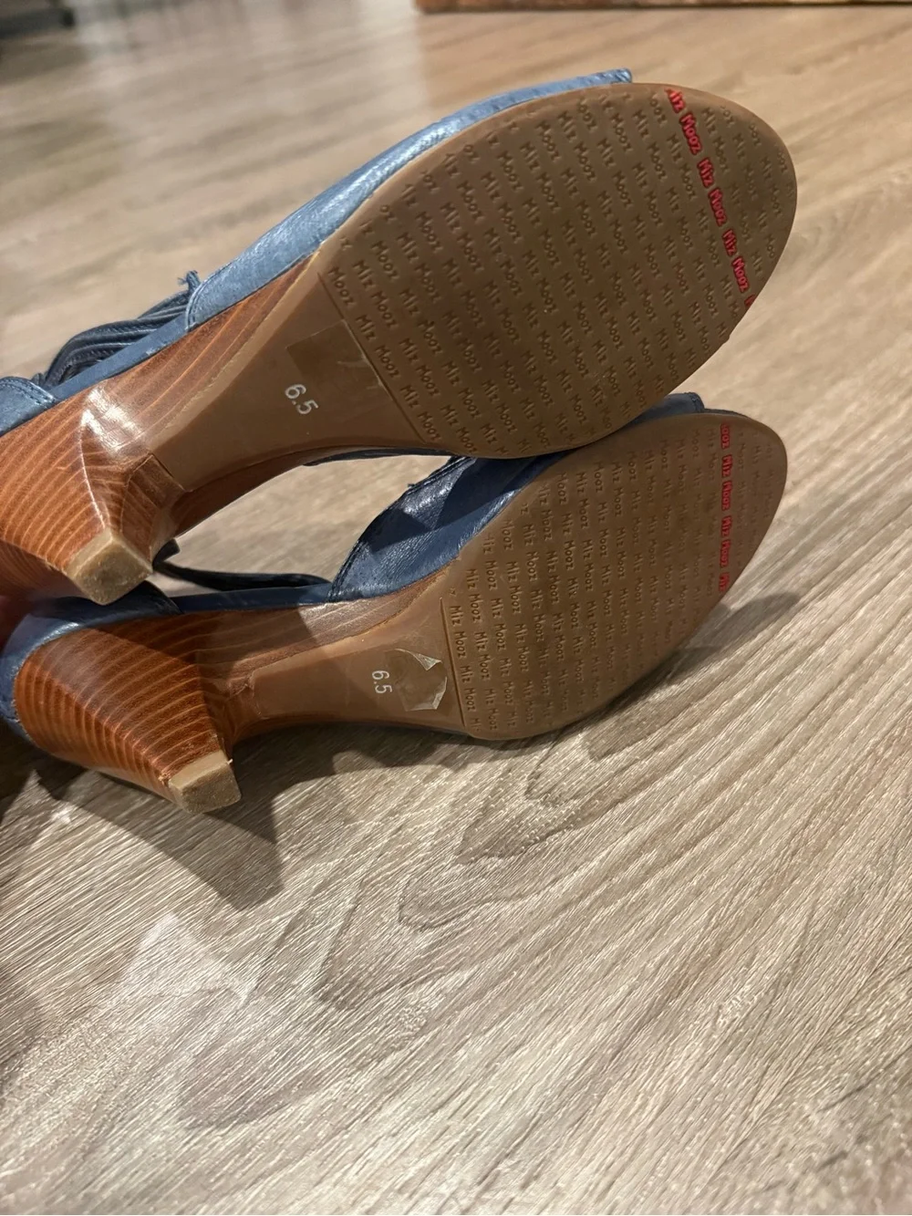 Miz Mooz Gladiator Kitten Heel Sandal in Blue Size 6.5